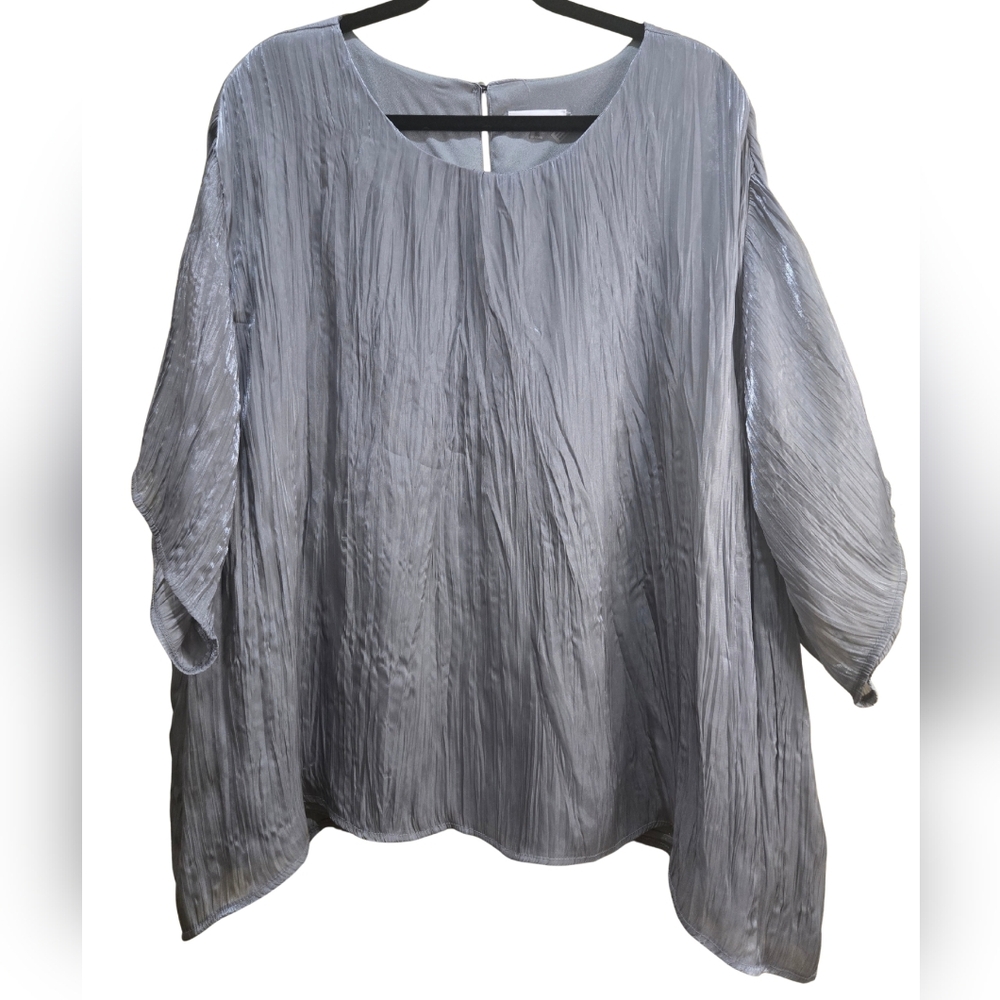 Calvin Klein Metallic Gray Plus Sized Blouse